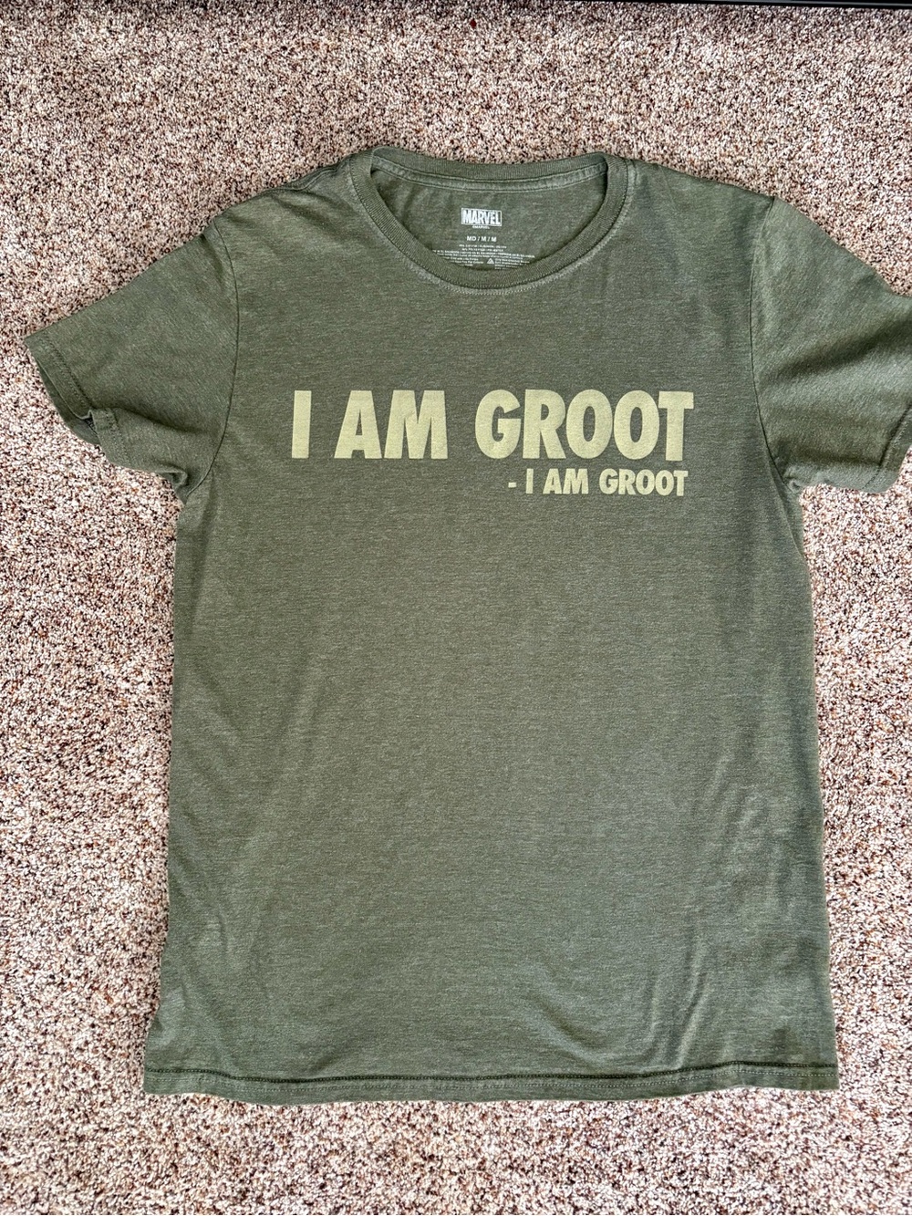 Marvel Olive Green 'I AM GROOT' Graphic Tee